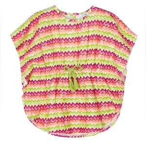 Mayoral girls' zigzag striped kaftan Chevron Beach Swim Cover Up size 5